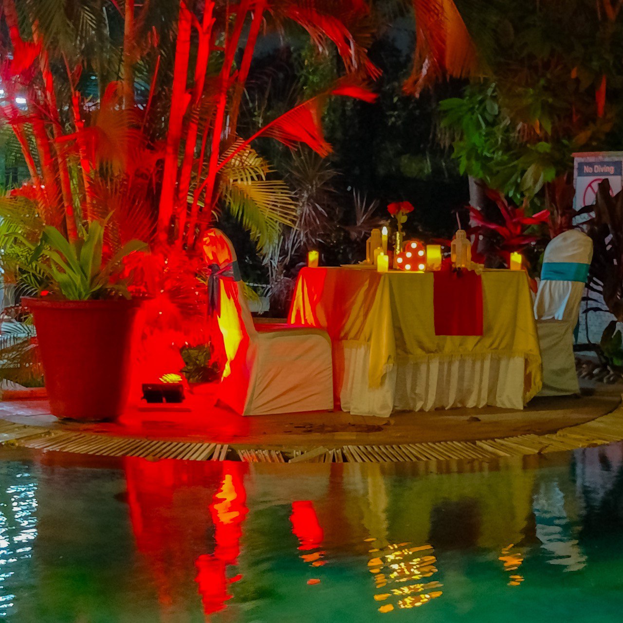 Poolside Romantic Candle Light Dinner, The Manohar Hyderabad