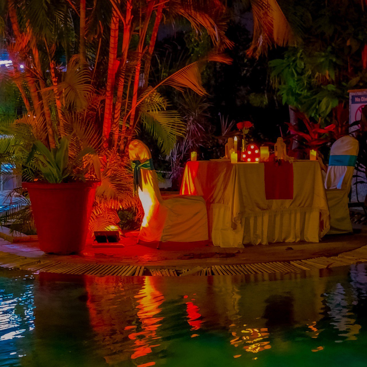 Poolside Romantic Candle Light Dinner, The Manohar Hyderabad