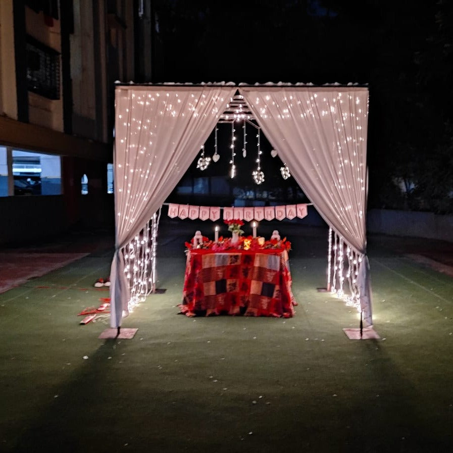 Cabana Cake Cutting Decoration In Hyderabad at Home & Terrace