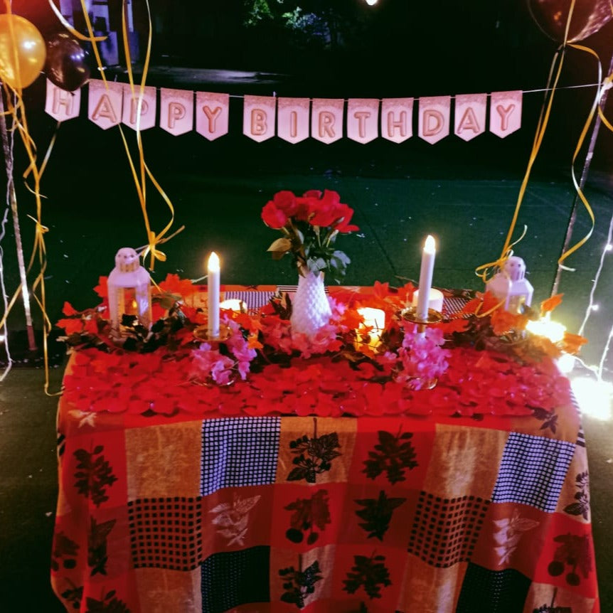 Cabana Cake Cutting Decoration in Hyderabad at Home or Terrace