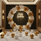 White & Golden Theme Birthday Ring Balloon Decor in Hyderabad
