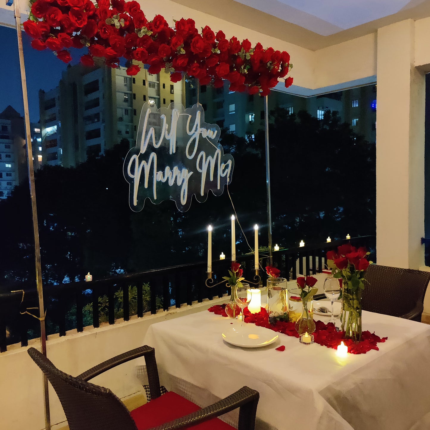 Private Rooftop Proposal Setup my Miraculous Memories in Hyderabad