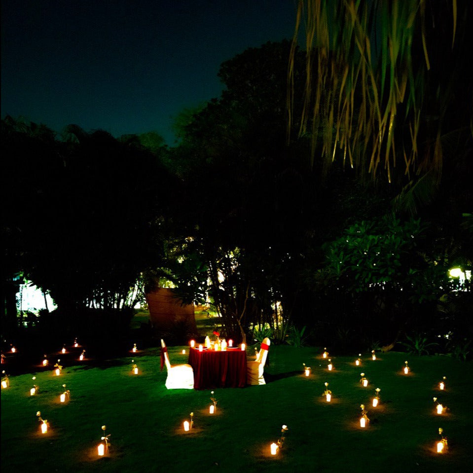 "Celebrate birthdays in Hyderabad with a unique and delightful open-air candle light dinner experience."