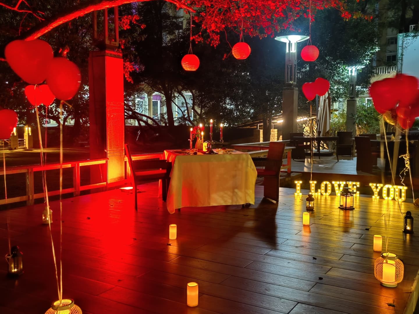 Premium Open Air Candle Light Setup at Ellaa Hotel, Gachibowli