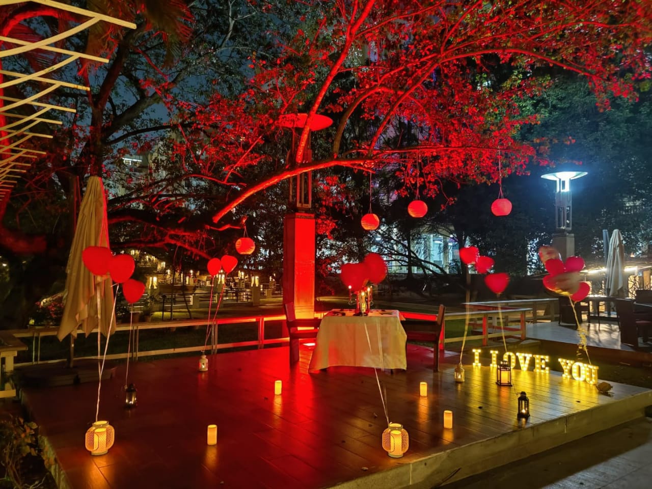 Premium Open Air Candle Light Setup at Ellaa Hotel, Gachibowli