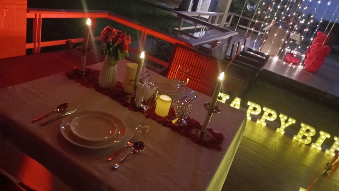 Premium Open Air Candle Light Setup at Ellaa Hotel, Gachibowli