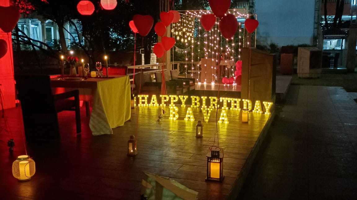 Premium Open Air Candle Light Setup at Ellaa Hotel, Gachibowli