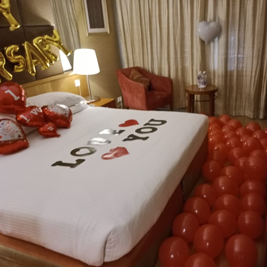 Romantic Room Decor in Superior Room at Ellaa Hotel Gachibowli ...