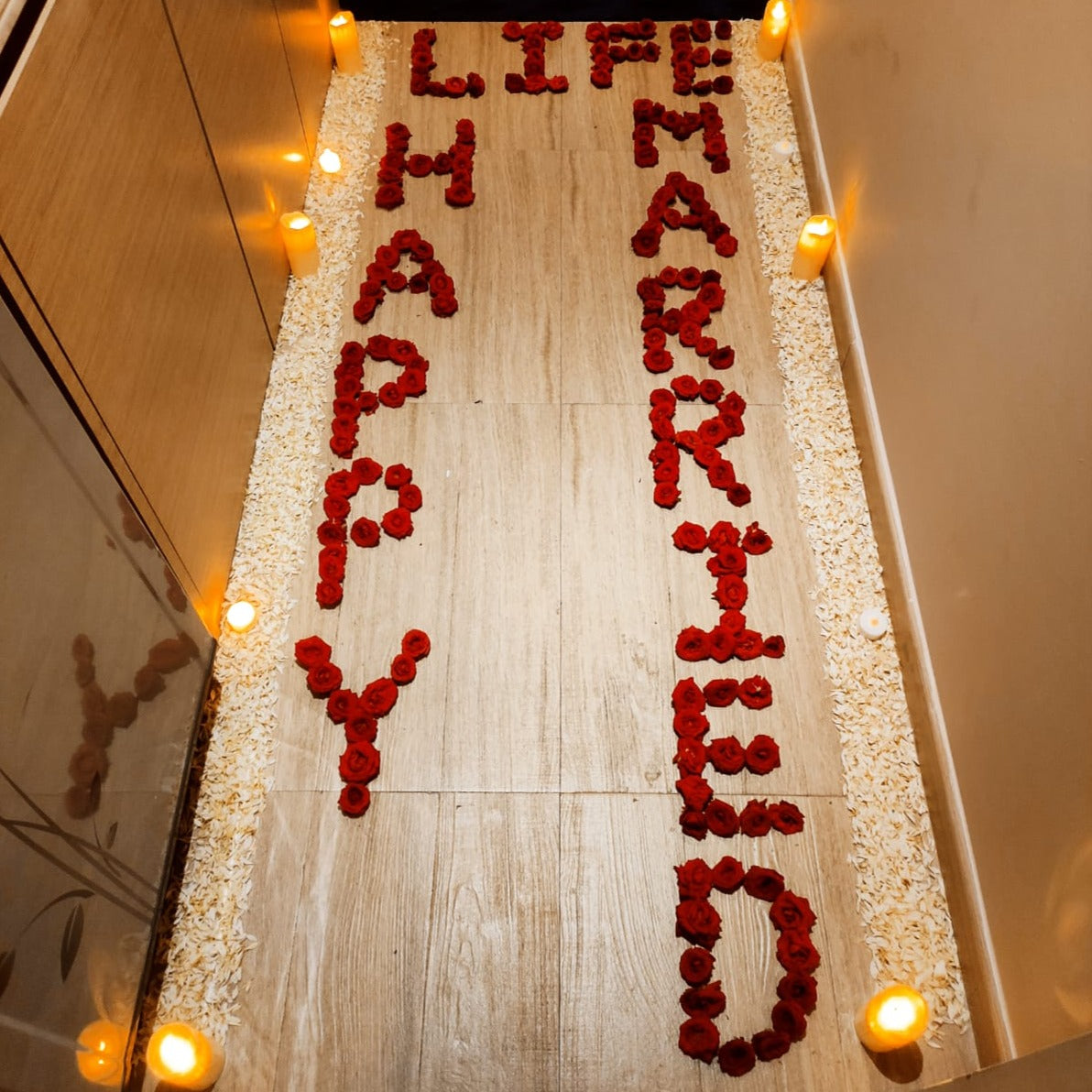 Happy Honeymoon Decoration in Hyderabad at Marriott Hotel for Married Couples